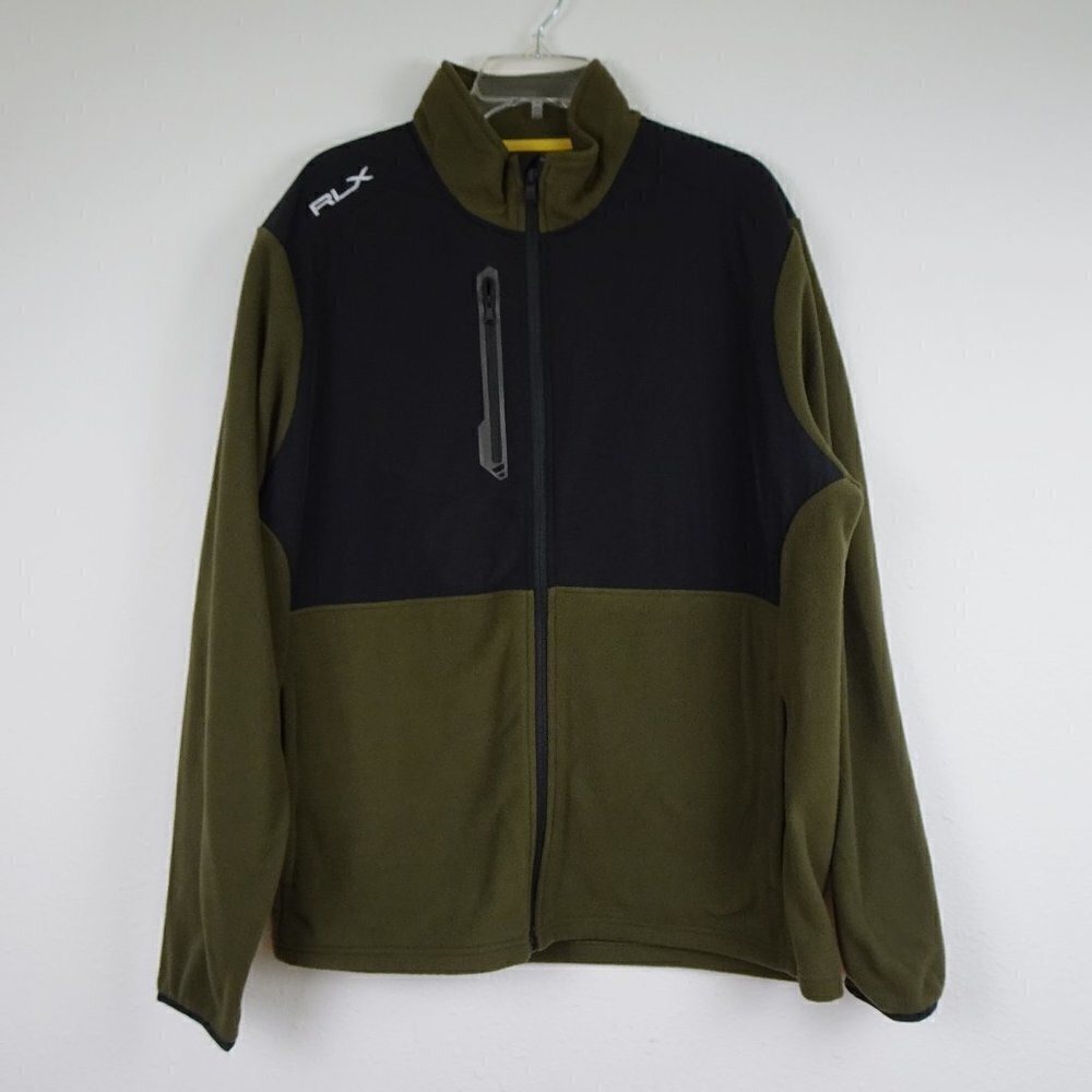 RLX Ralph Lauren Full Zip Jacket Men's Size 2XL Green Black Fleece Casual
